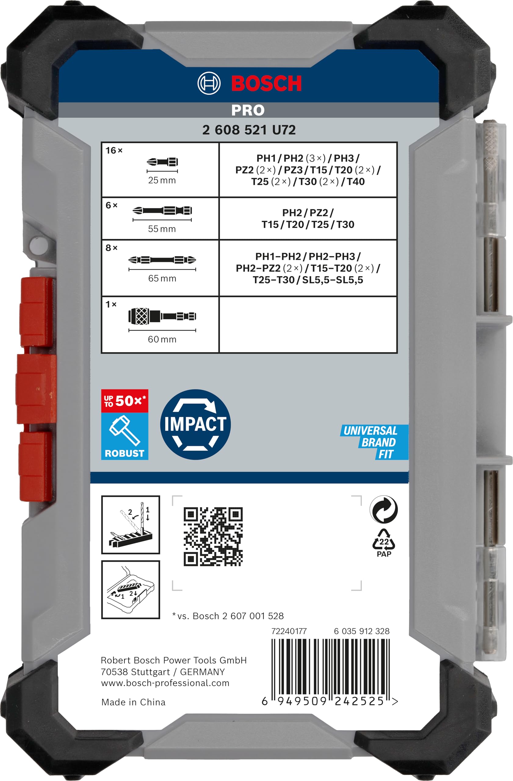 Bosch PRO Impact coffret embouts vissage 31 pièces 1/4"