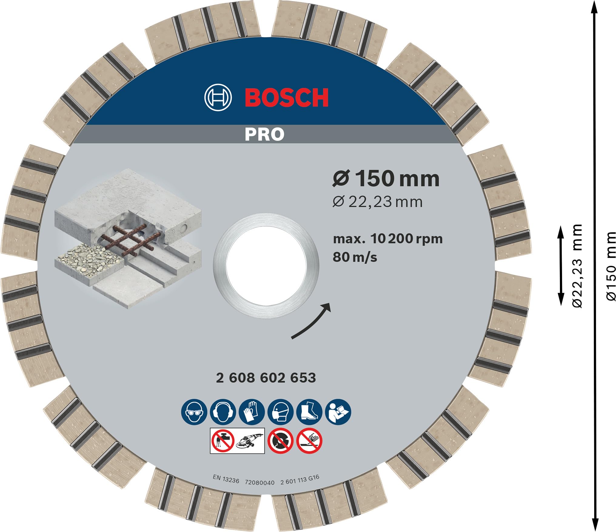 Bosch PRO Concrete disque diamanté 150 mm béton