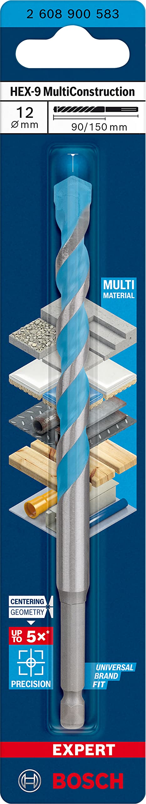 Bosch Expert HEX-9 foret multi matériaux 12 mm