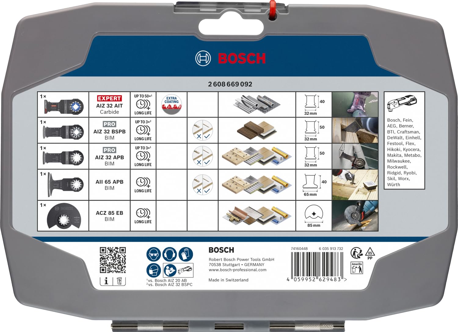 Bosch Cutting coffret lames Starlock 5 pièces inox