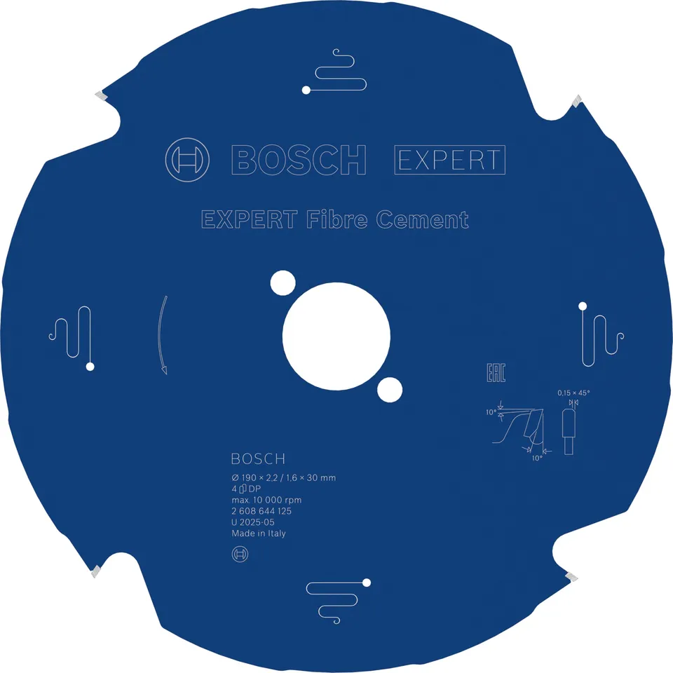 Bosch Lame circulaire EXPERT 190x30 mm fibrociment PCD