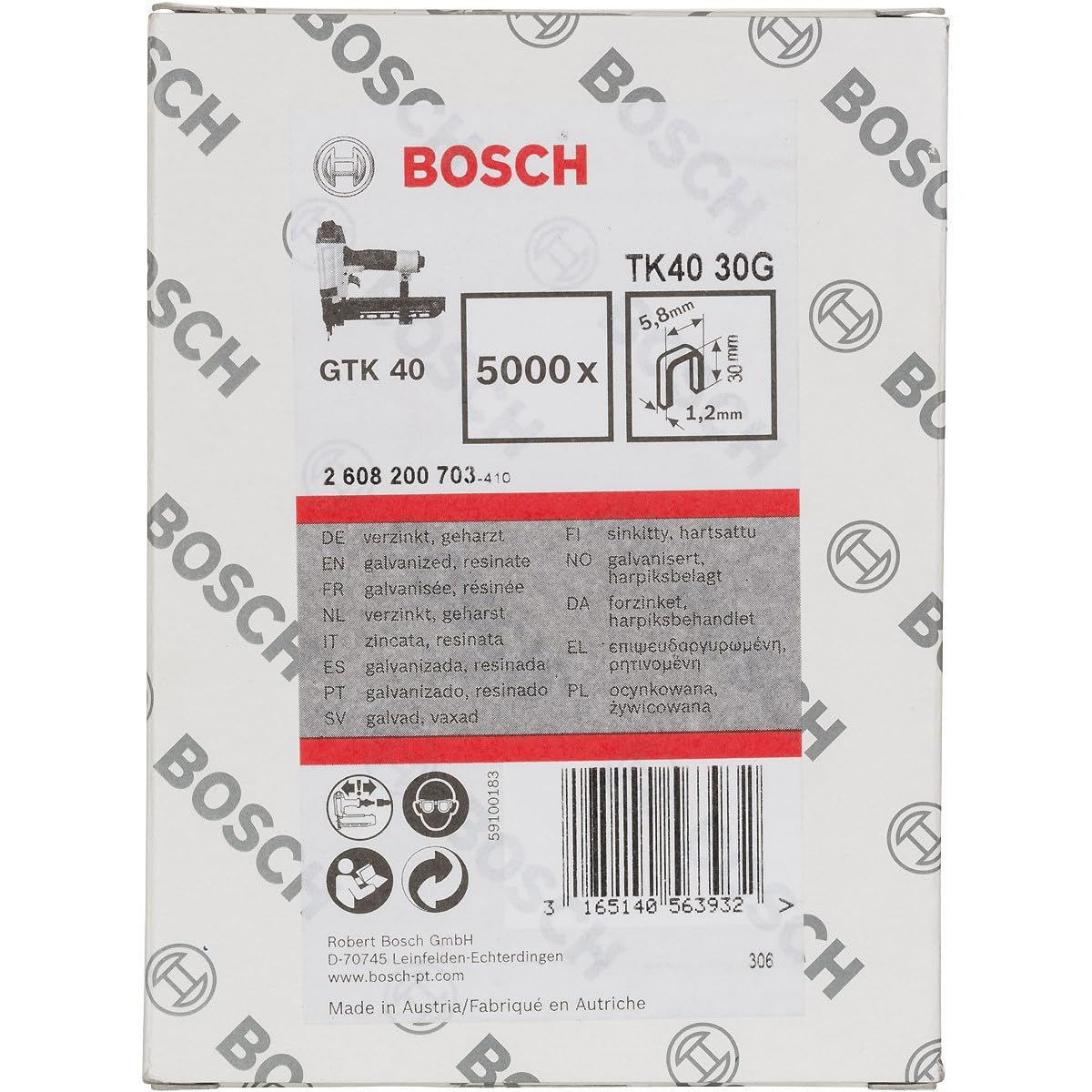 Bosch PRO NC18 agrafes à tête étroite 35 mm lot 5000