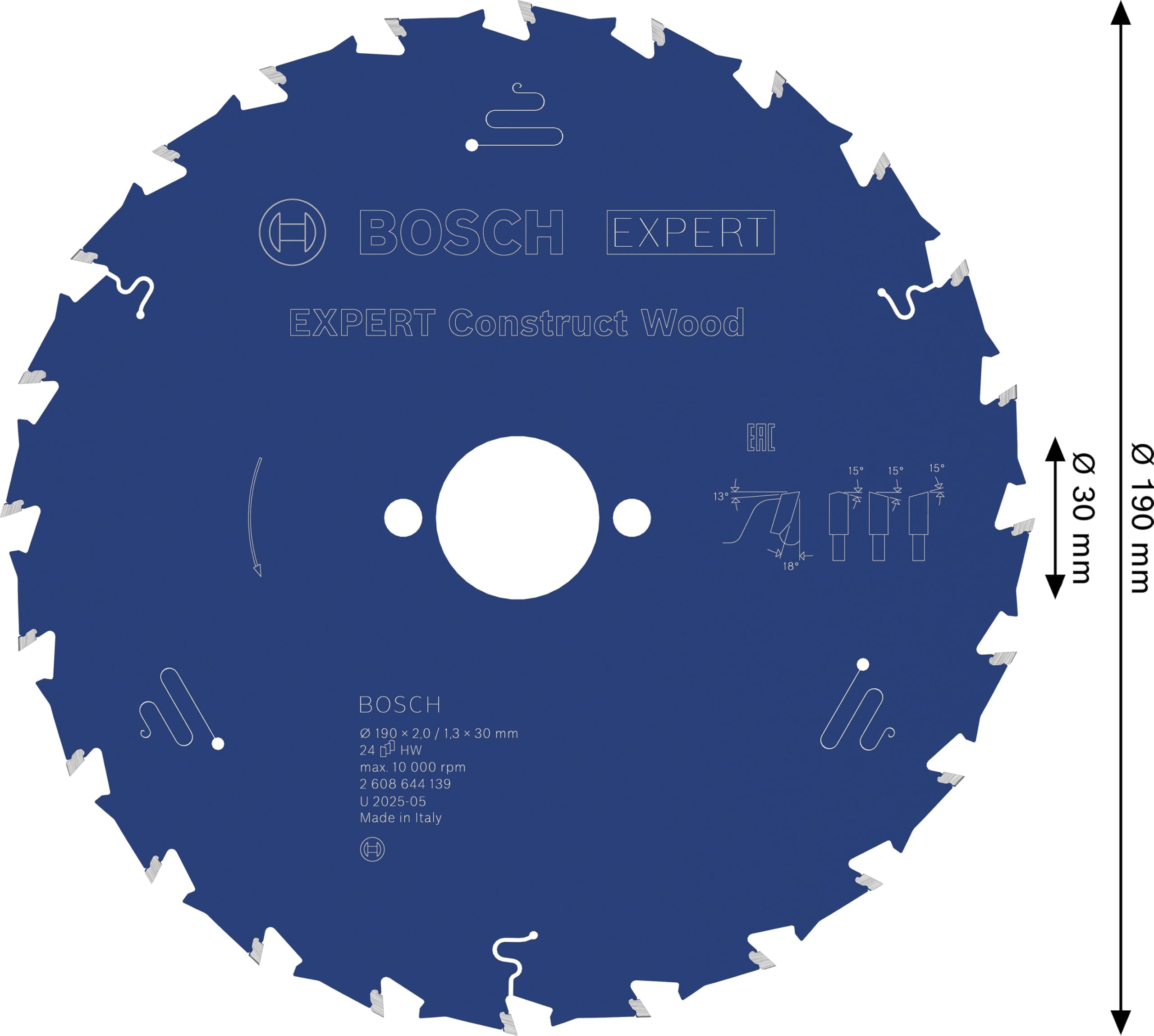 Bosch EXPERT Construct Wood lame scie circulaire 190 mm