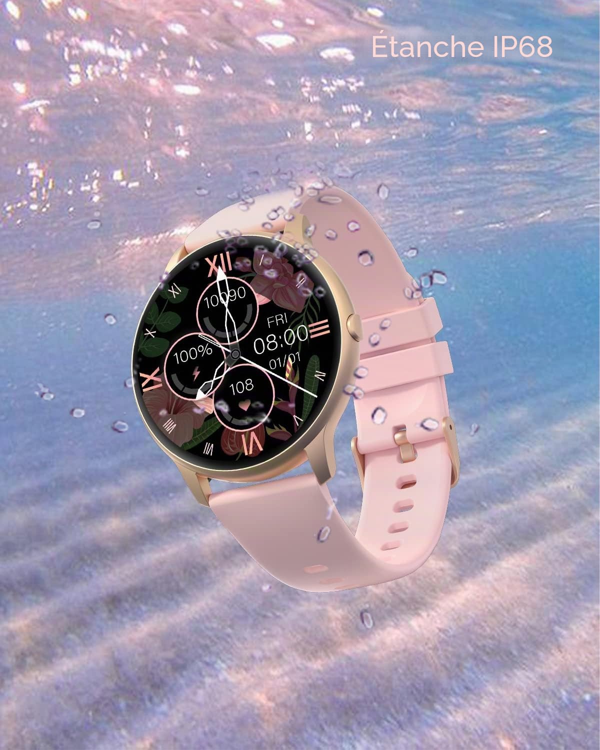 GRV Montres connectées smartwatch sport cardio 1,28" 