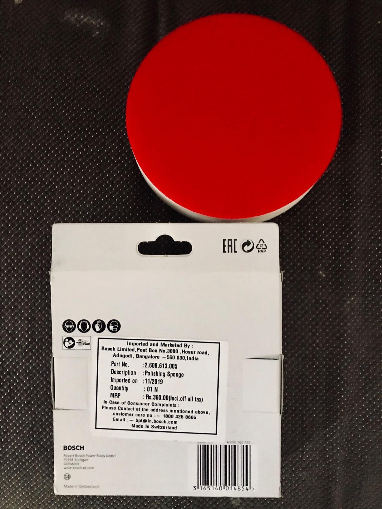 Bosch disque à polir 130 mm éponge grise excentrique