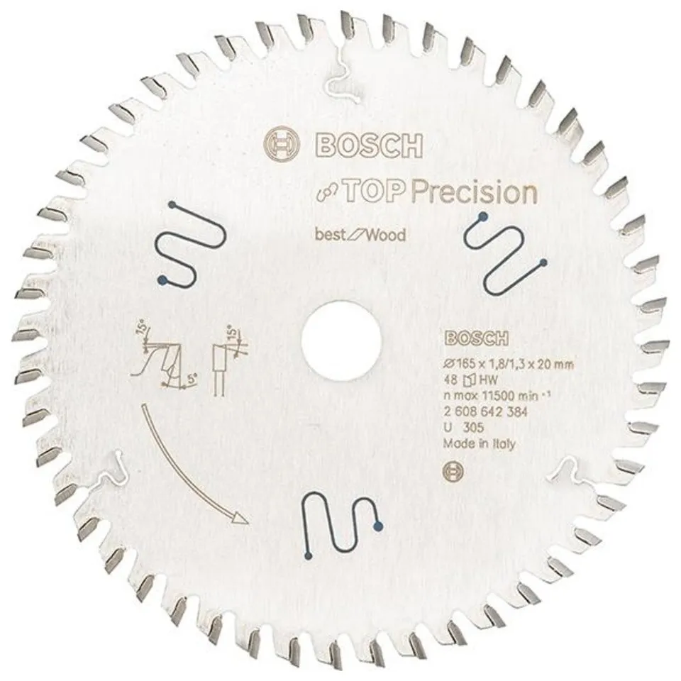 Bosch Lame circulaire Top Precision 165x20 48 dents bois