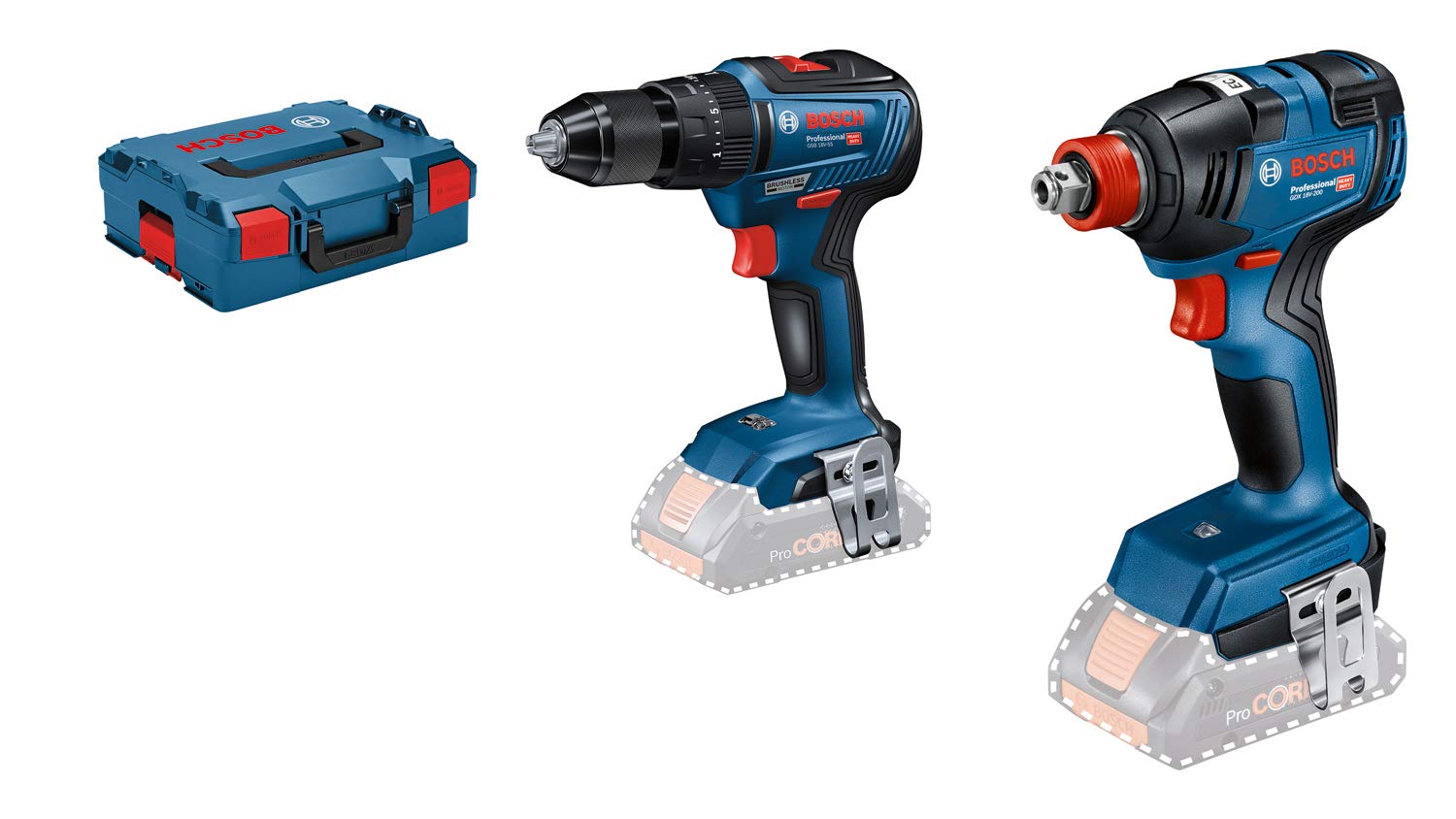 Bosch GDX 18V-200 + GSB 18V-55 set 18V L-BOXX sans batterie