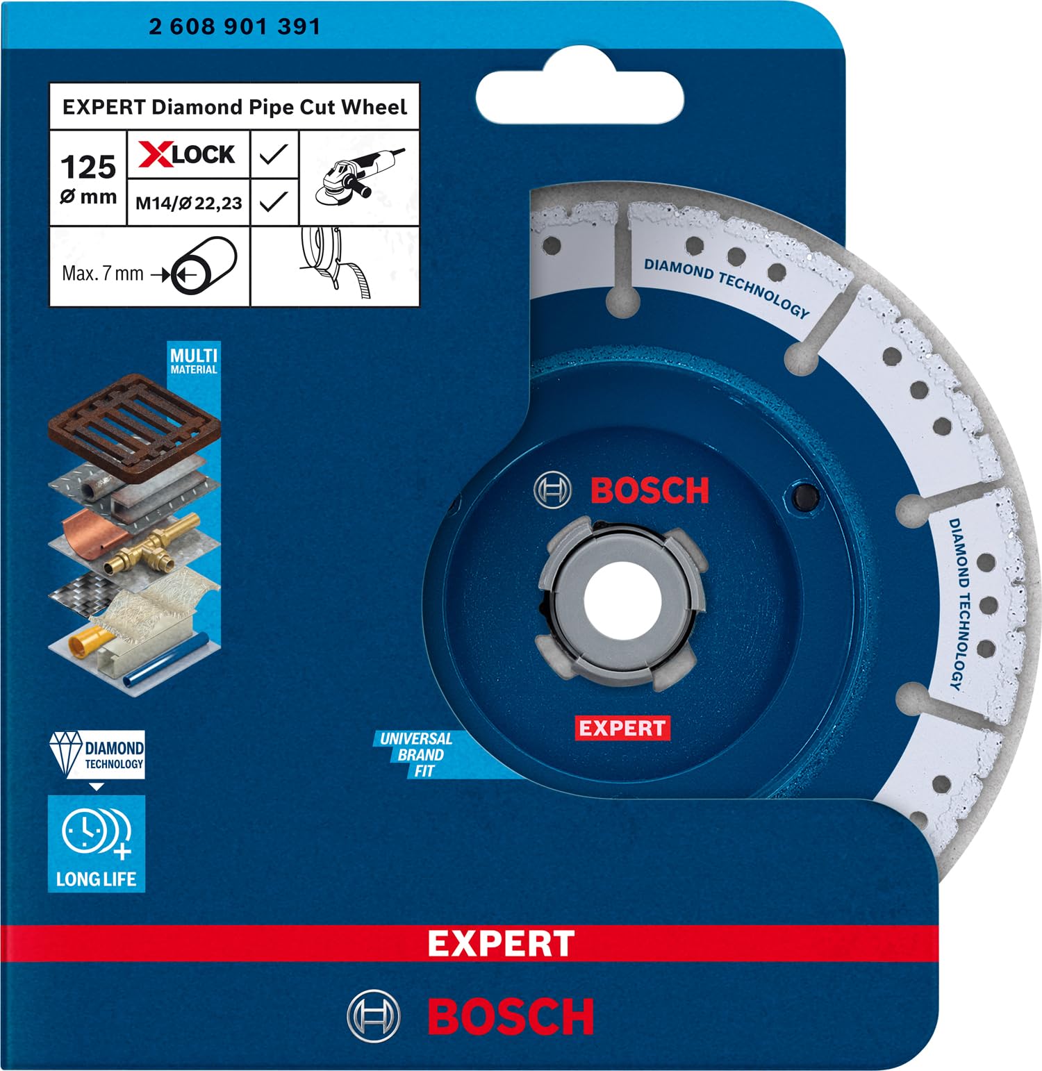 Bosch Expert Pipe Cut disque diamant 125 mm X-LOCK