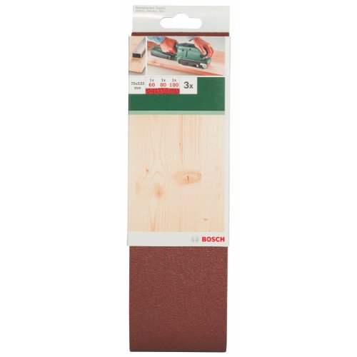 Bosch bande abrasive 75x533 mm grains 60-80-100 lot 3