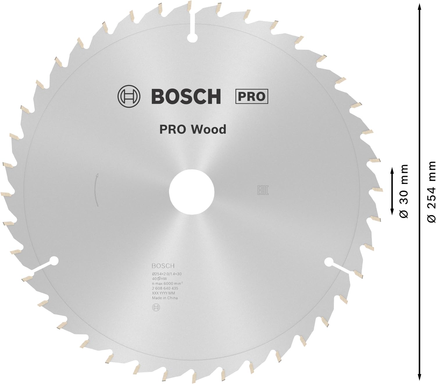 Bosch PRO Wood lame scie circulaire 254 mm bois carbure