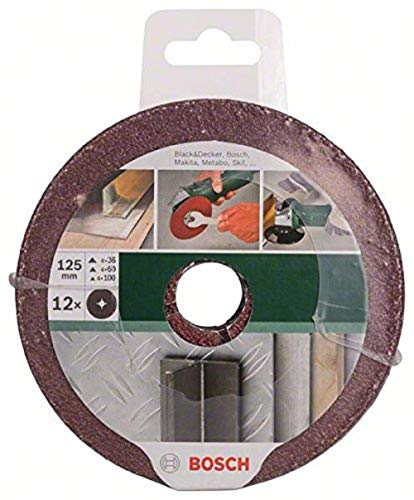 Bosch disques abrasifs 125 mm x12 grains 36/60/100 métal