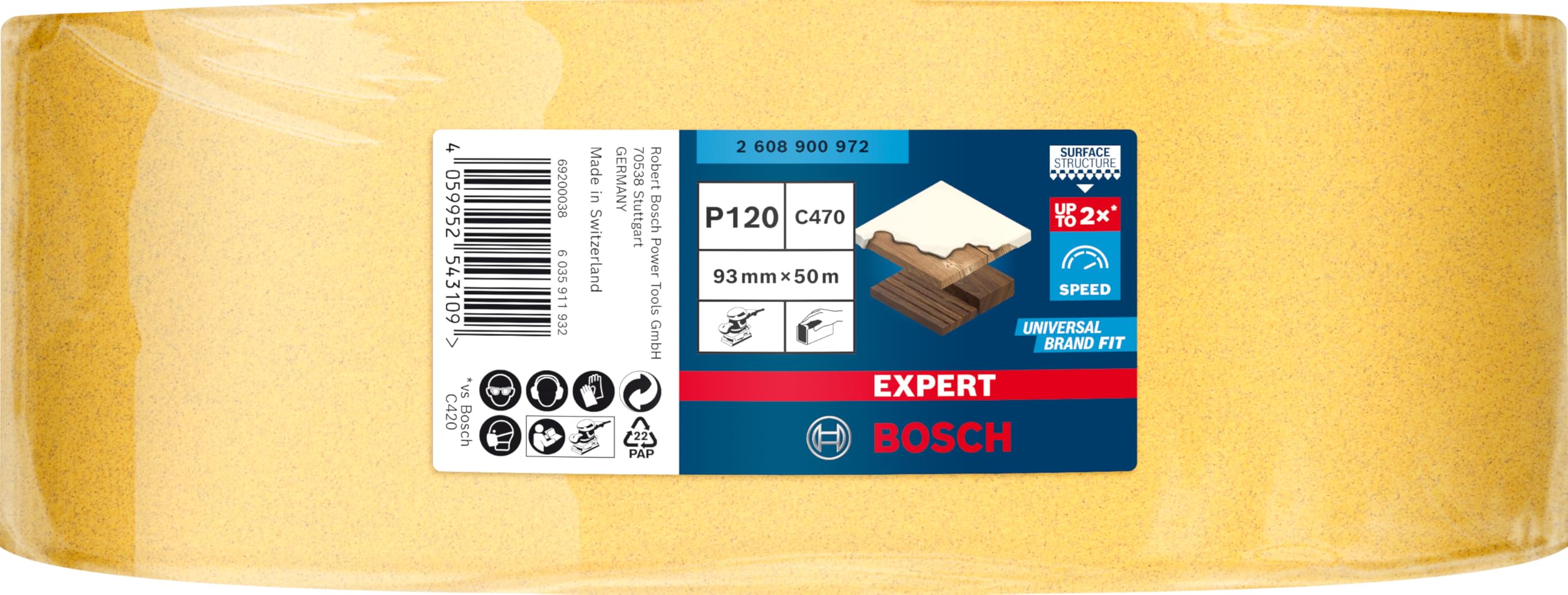 Bosch EXPERT C470 rouleau abrasif 93 mm G120 50 m