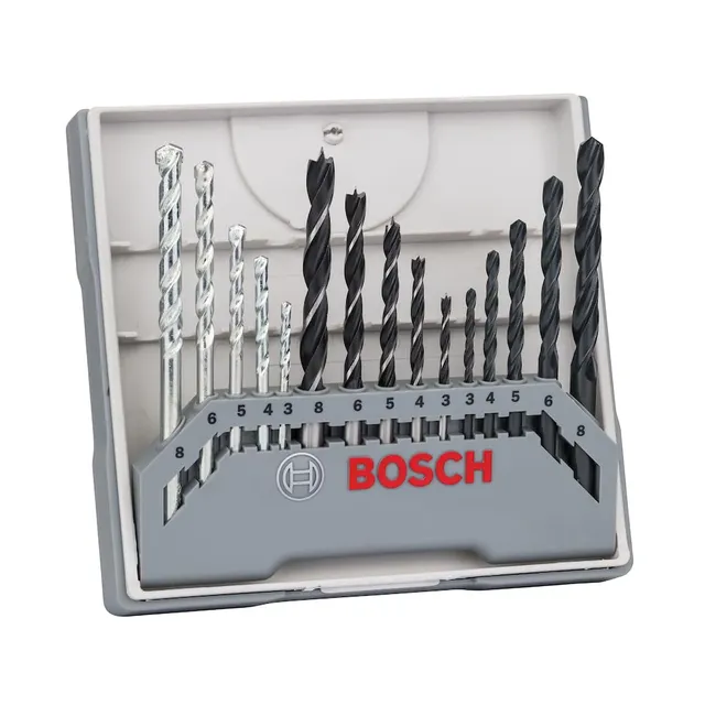 Bosch coffret mèches mixtes métal bois pierre 15 pièces