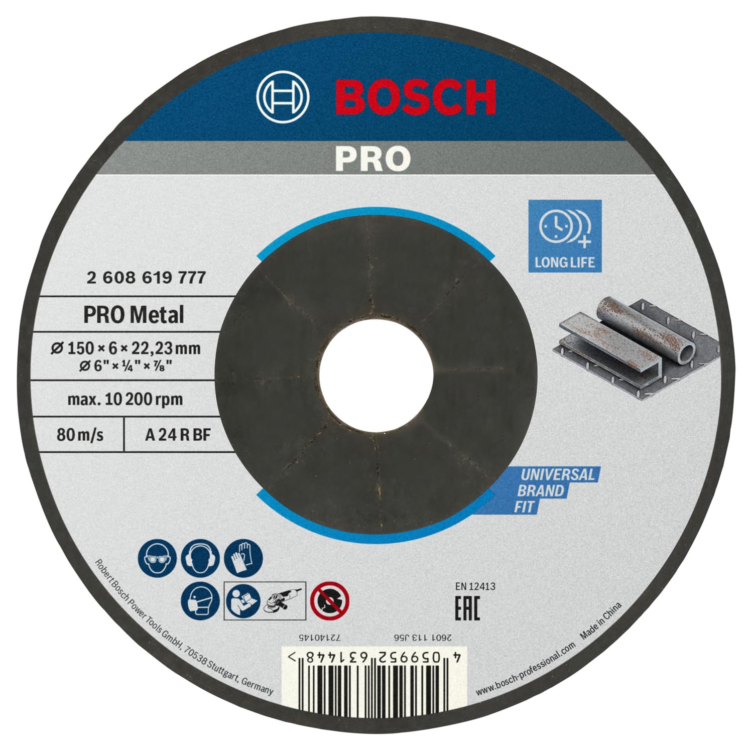 Bosch PRO Metal disque meulage Ø180mm acier 22,23mm