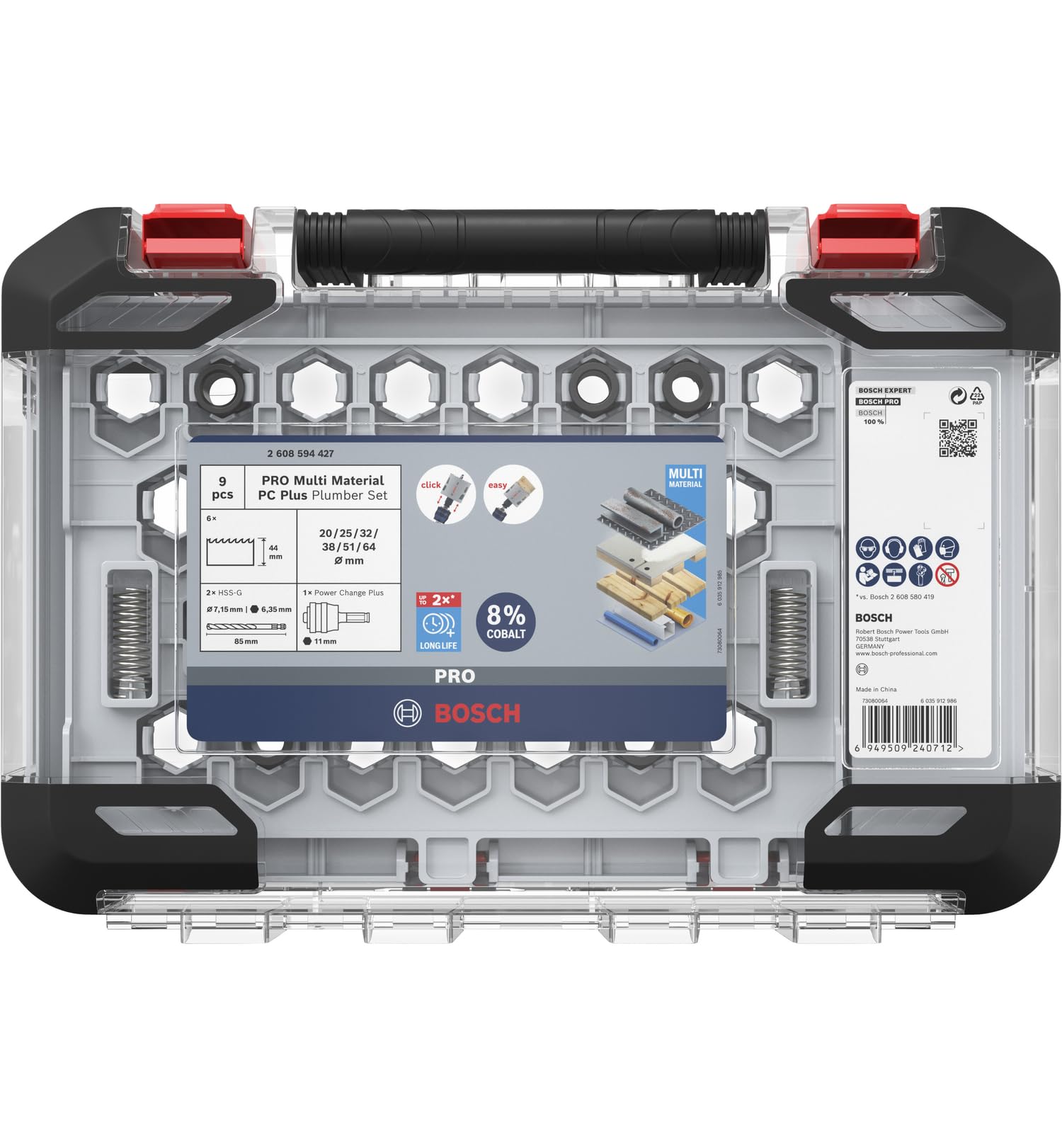 Bosch Pro Coffret scies cloches 9 pièces 20-64 mm