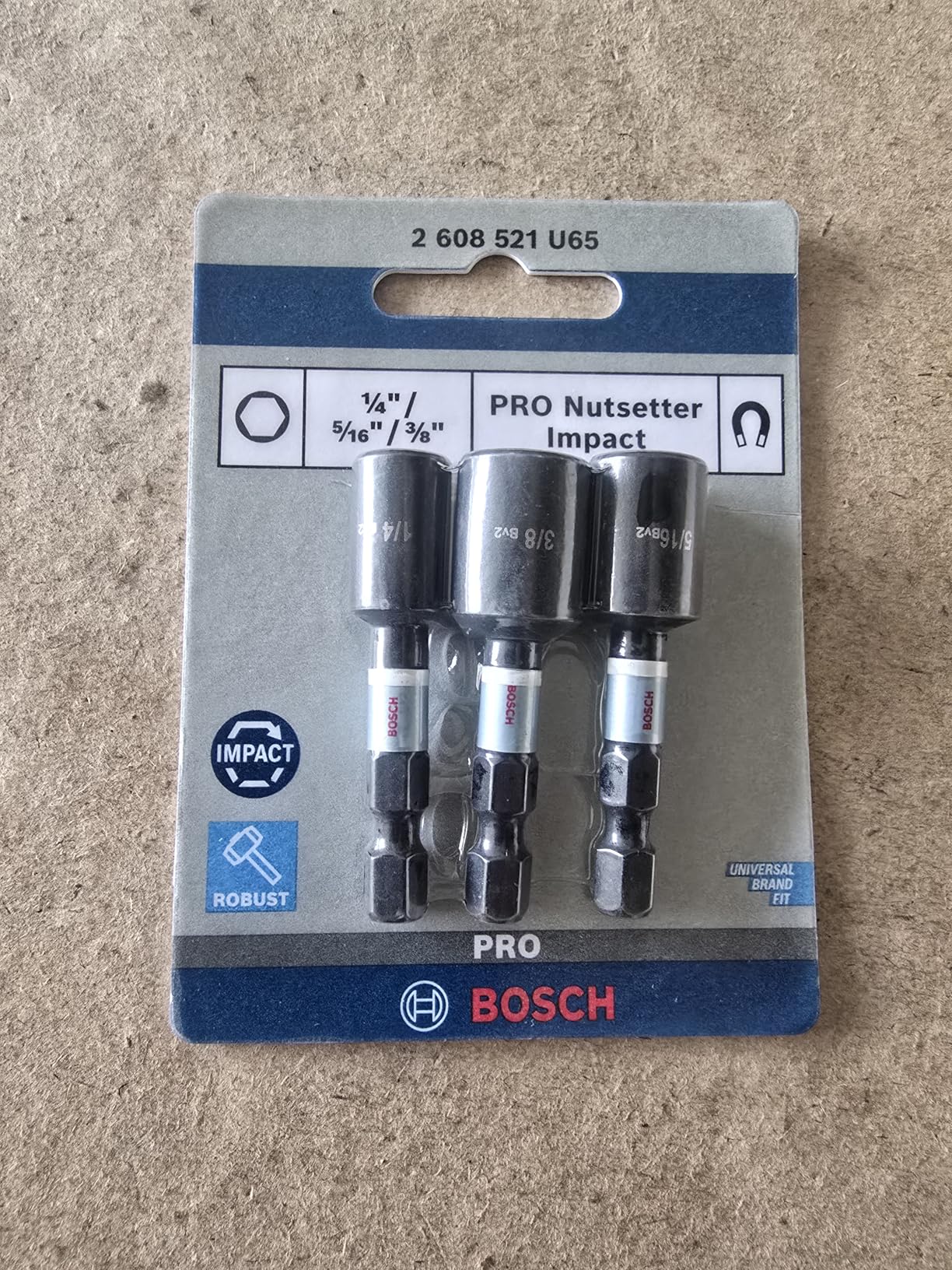 Bosch PRO Nutsetter douille à choc 1/4" 5/16" 3/8" lot 3