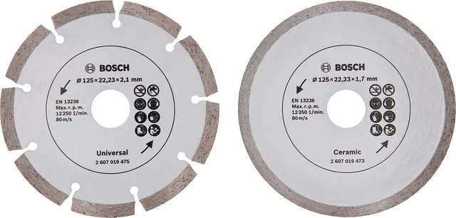 Bosch Diamant 2 disques 125 mm carrelage construction