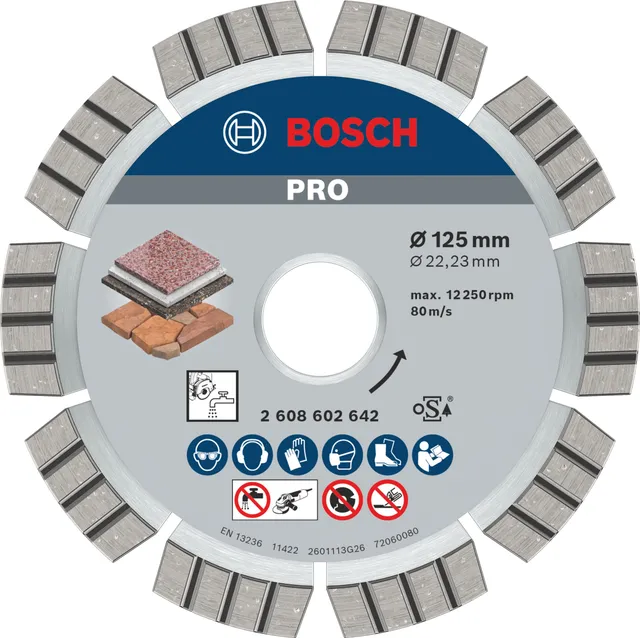 Bosch Pro Stone disque diamant 125 mm pierre béton