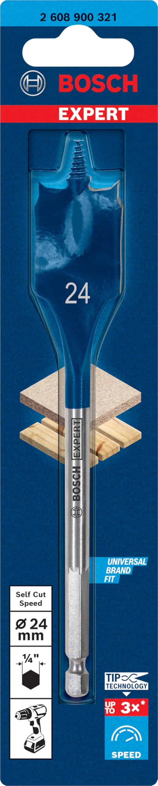 Bosch Expert Self Cut Speed foret plat bois 24 mm 152 mm