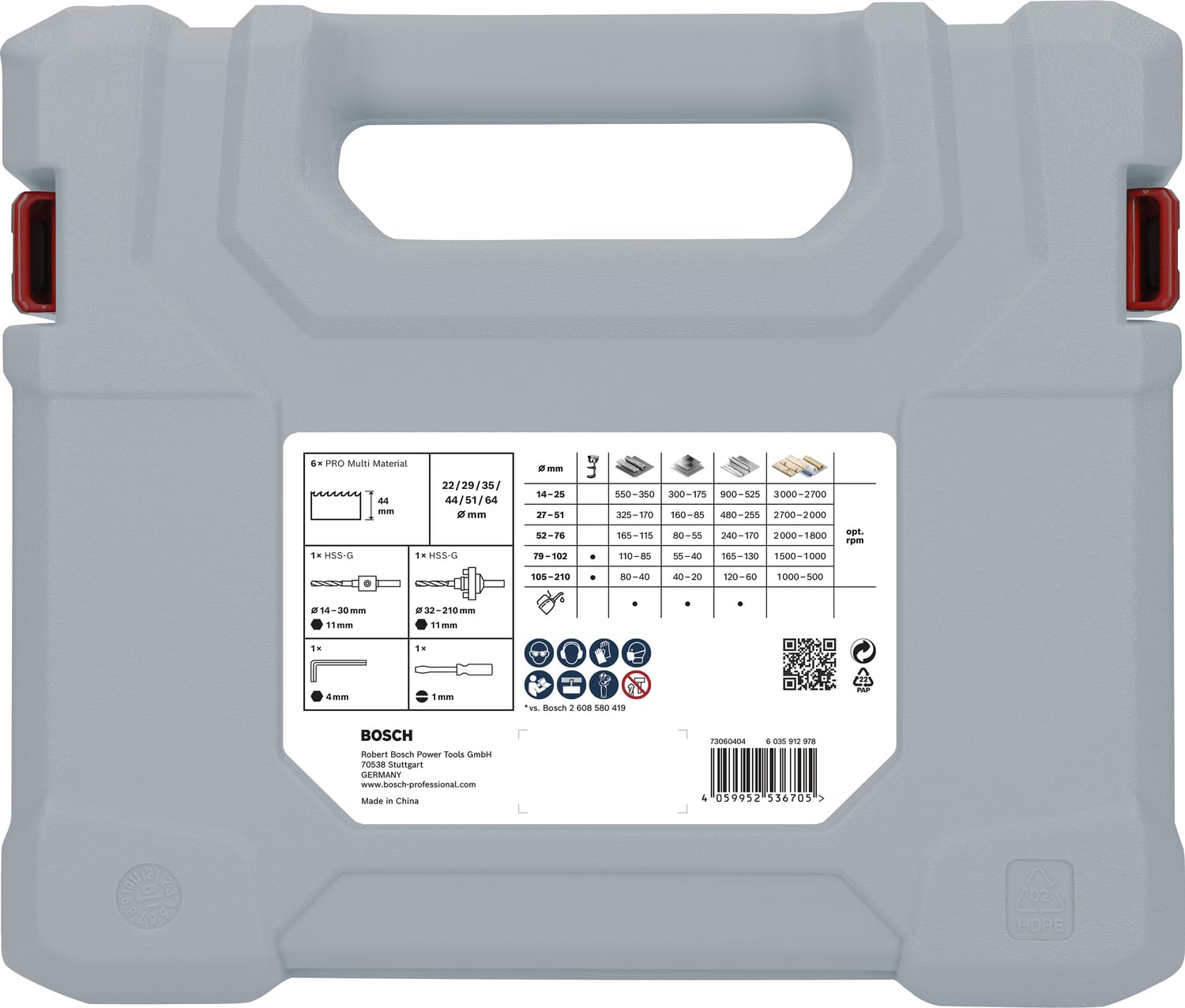 Bosch PRO Multi Material coffret scies cloches Ø22-64mm 12pcs