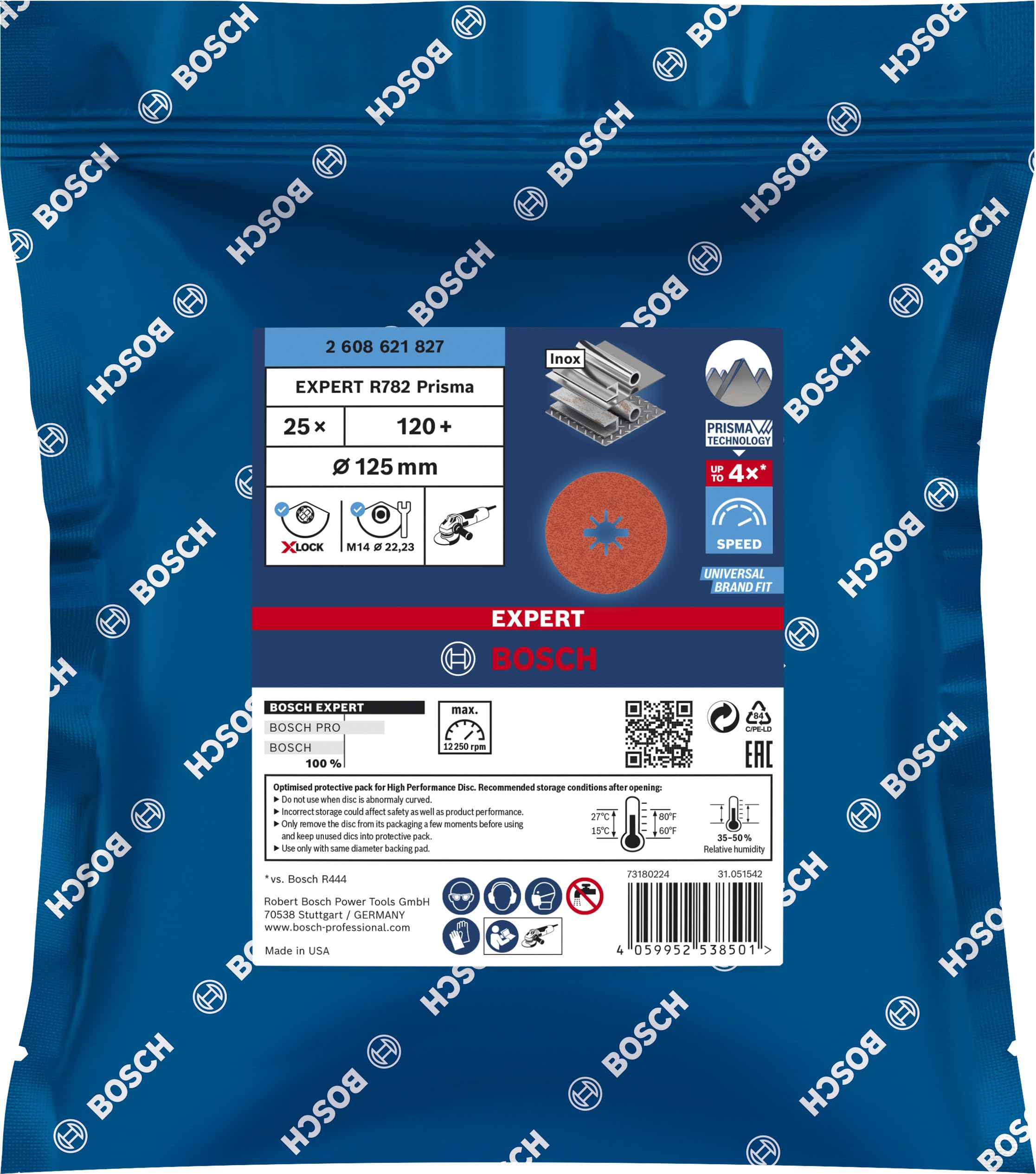 Bosch EXPERT R782 disques fibre 125 mm G120 lot 25