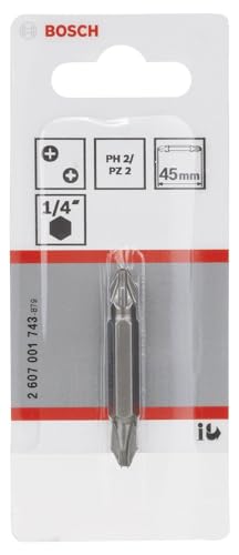 Bosch 2607001743 embout tournevis double PH2/PZ2 45 mm