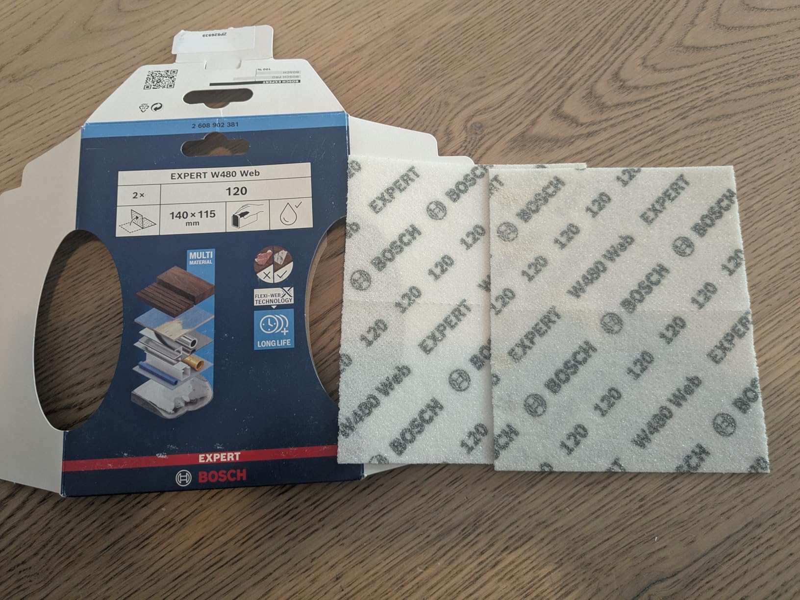 Bosch Expert W480 Web feuille abrasive 115x140 G120 lot 2