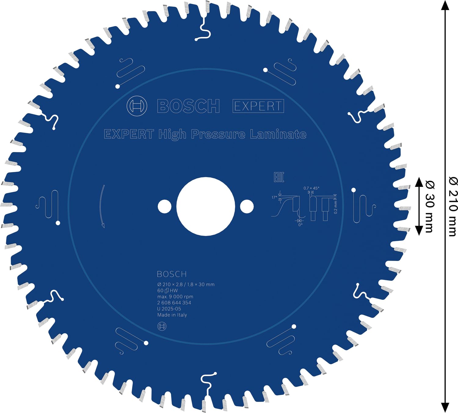 Bosch Expert Laminate lame circulaire 210x30 mm 60 dents