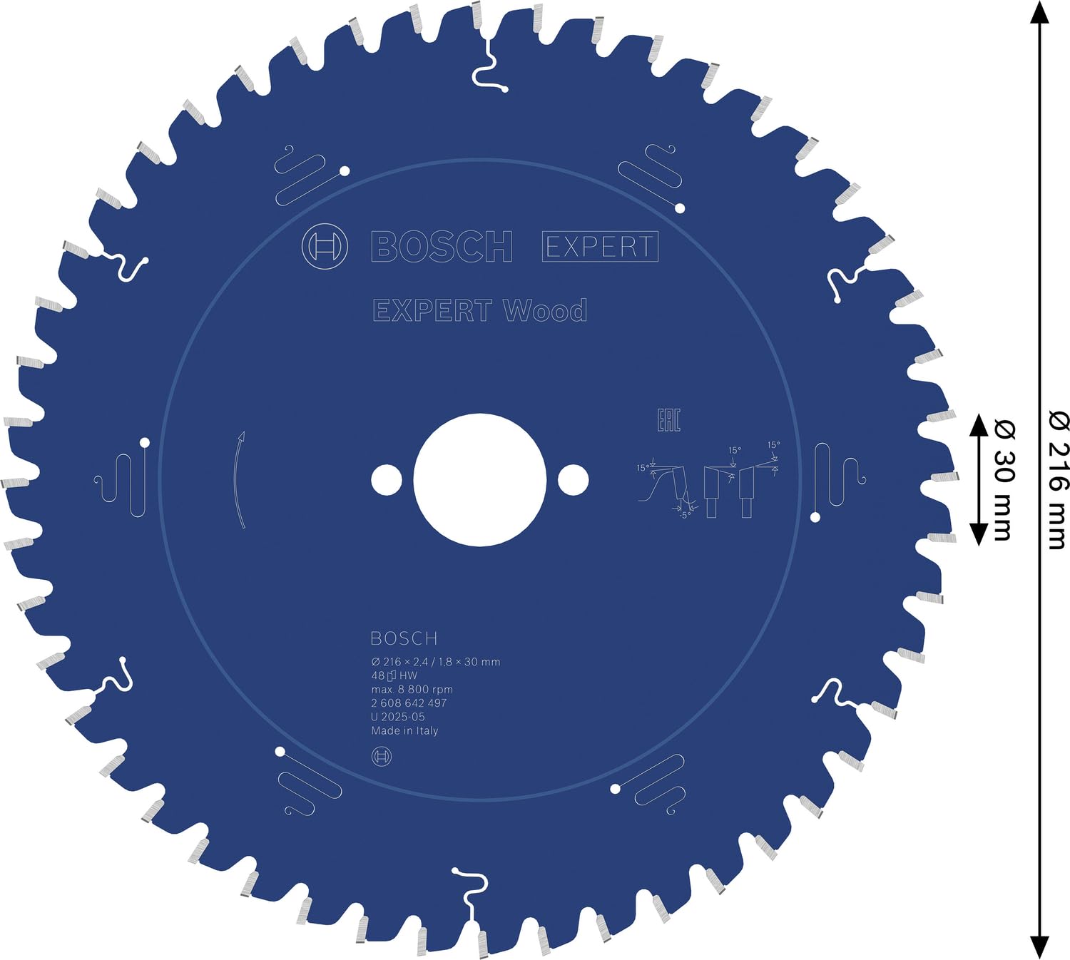 Bosch EXPERT Wood lame scie circulaire 216 mm T48