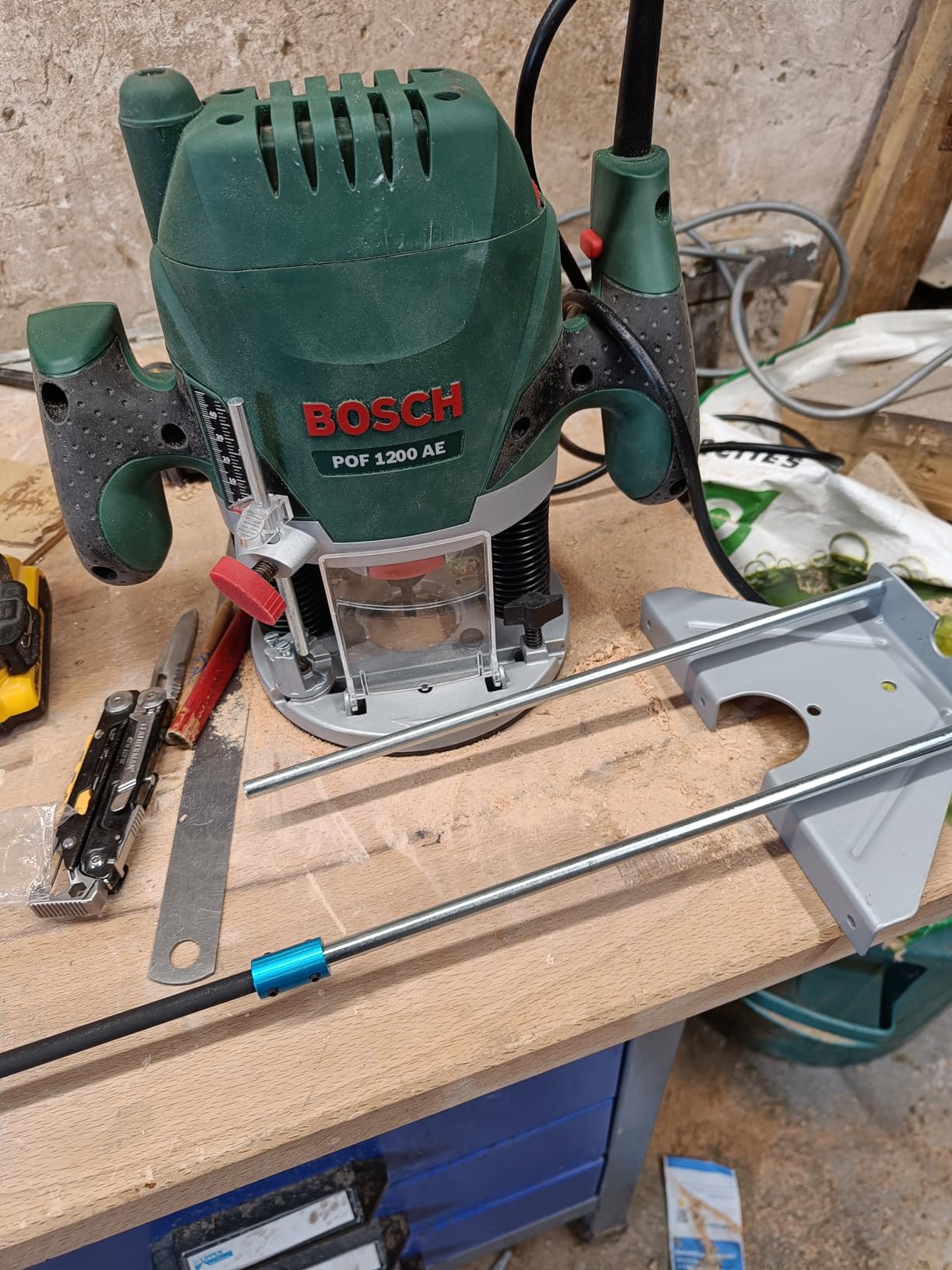 Bosch Barre guidage défonceuse 10x800 mm fraisage