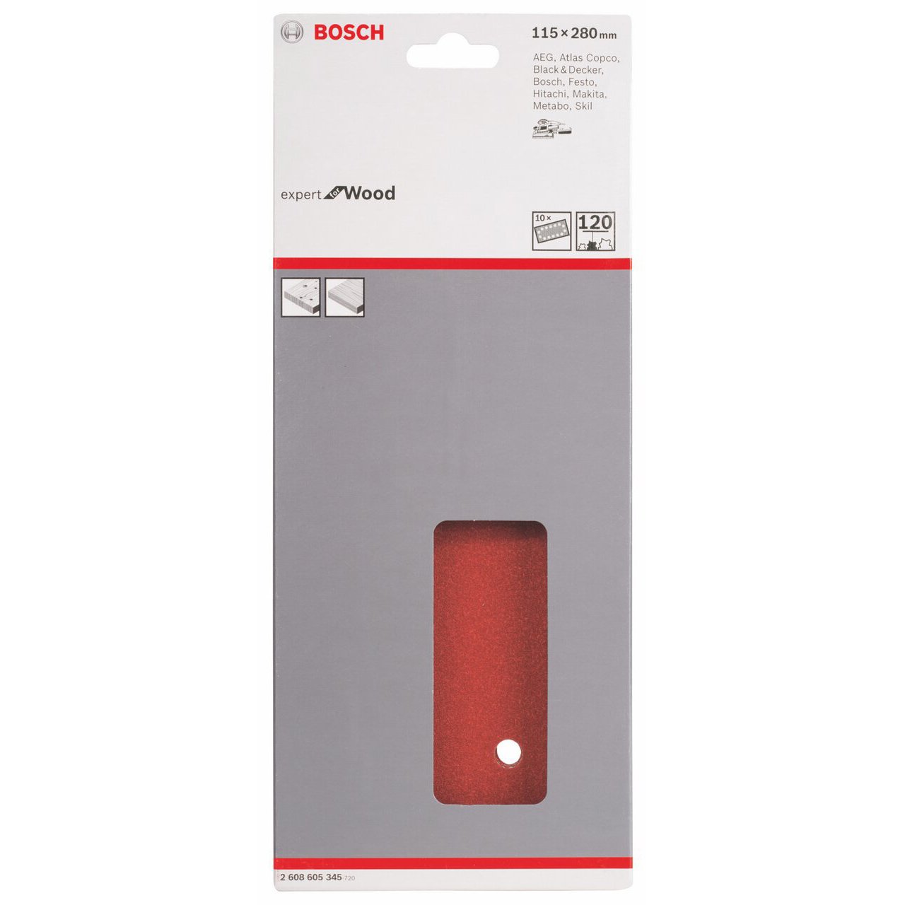 Bosch C430 feuille abrasive 115x280 grain 120 x10