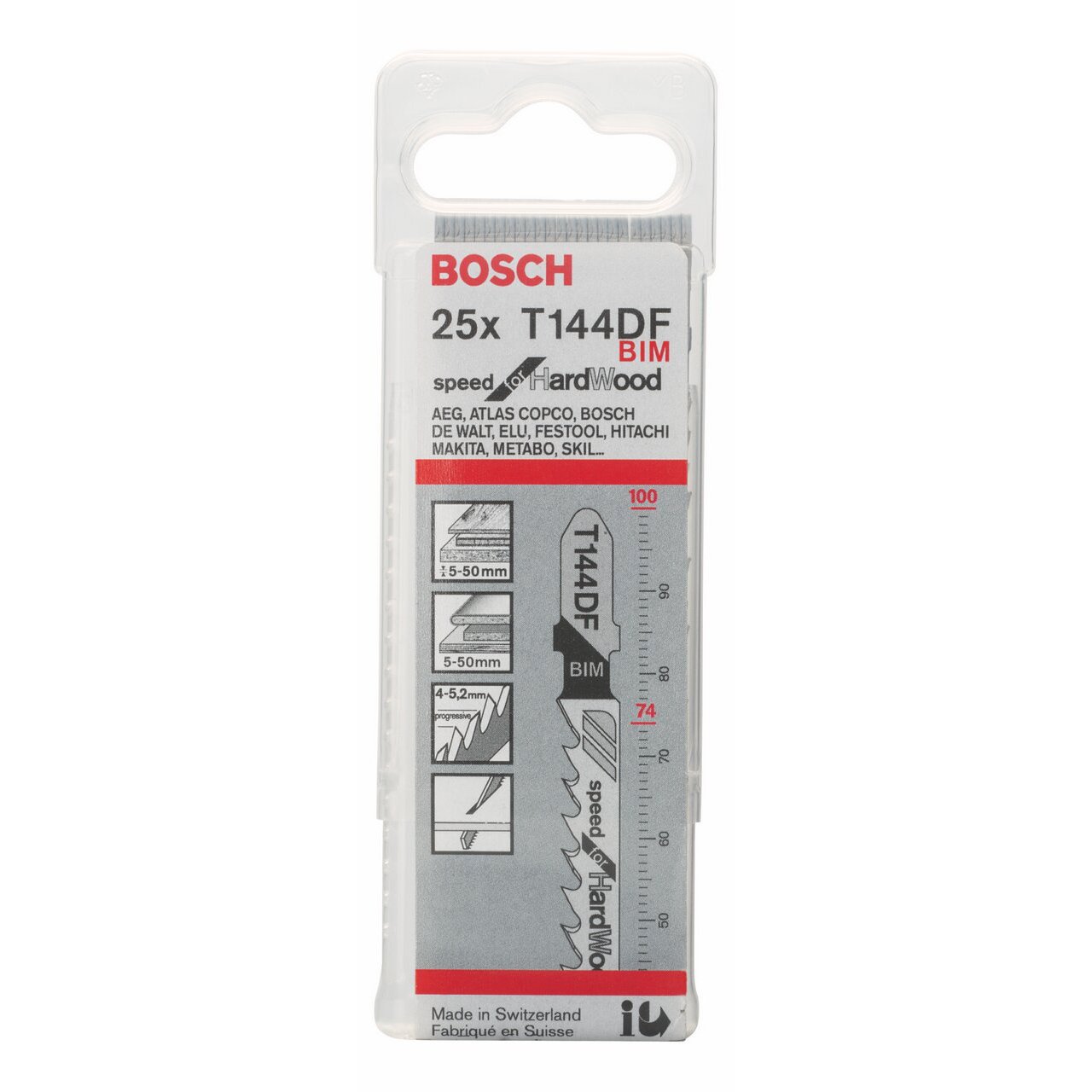 Bosch PRO Hardwood T144DF lame scie sauteuse bois dur 25 pcs
