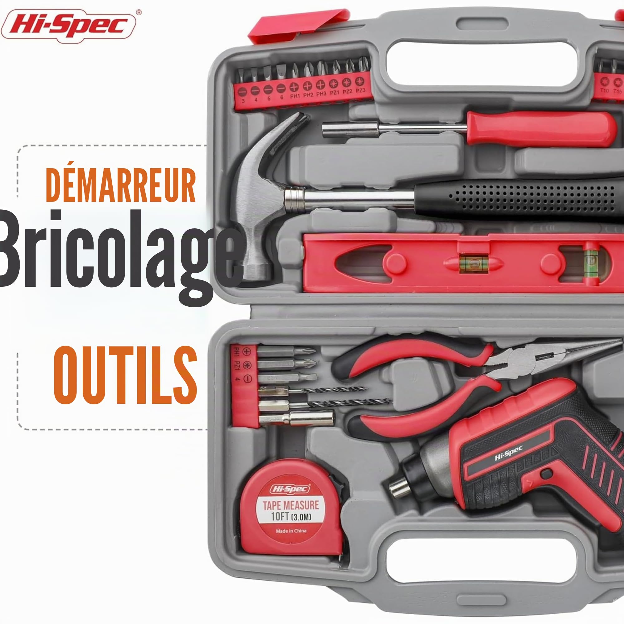 Hi-Spec Cordless Screwdrivers visseuse 3.6V rouge