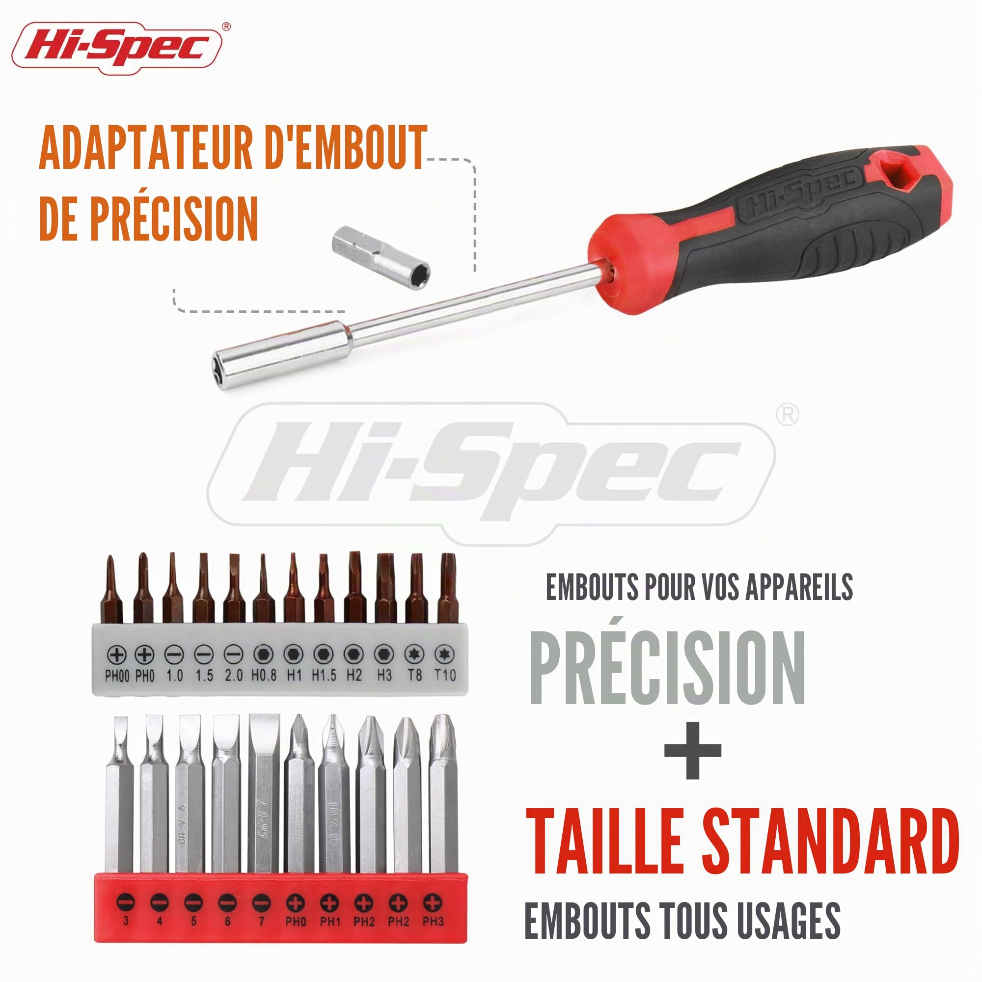 Hi-Spec Drill Drivers perceuse 8V rouge 58 pièces
