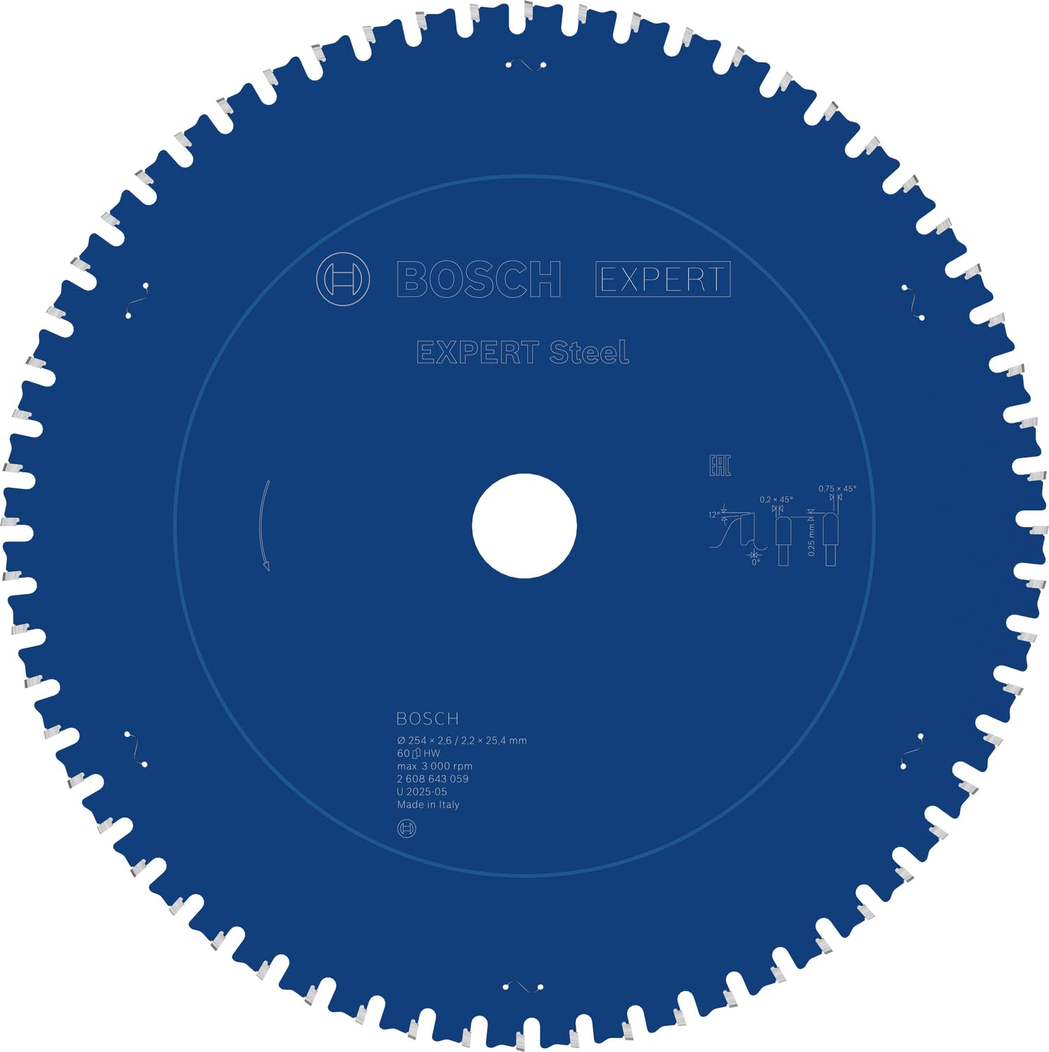 Bosch EXPERT Steel lame scie circulaire 254 mm 60 dents