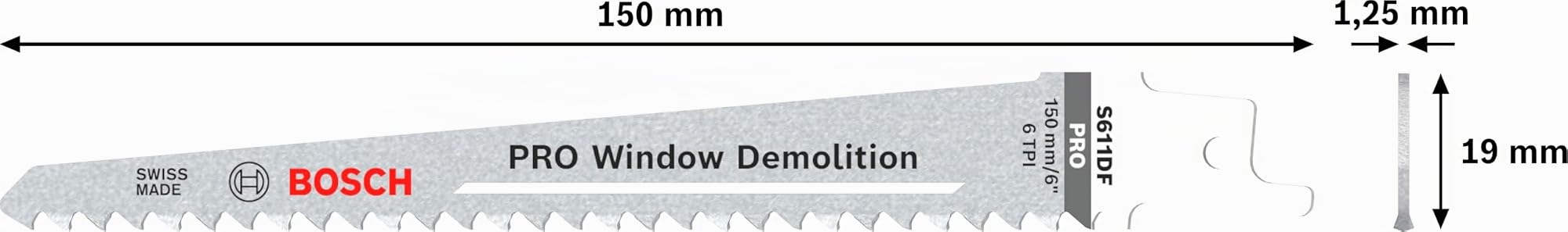 Bosch PRO Window S611DF lame scie sabre x100 démolition