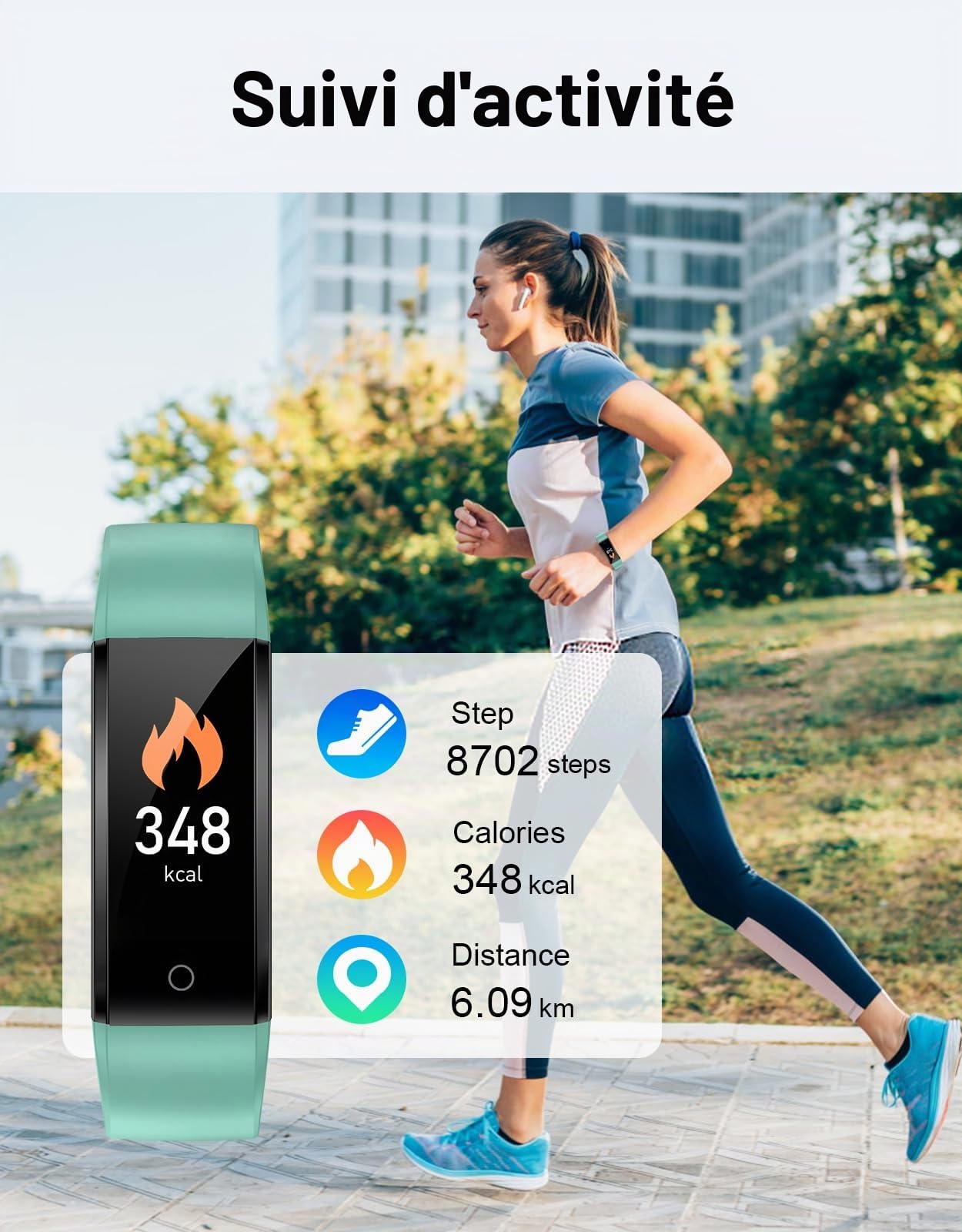 GRV montre podomètre non connectée IP68 compteur pas