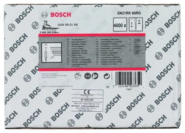 Bosch PRO SN21FH RG Clous en bande 60 mm 4000x tête pleine