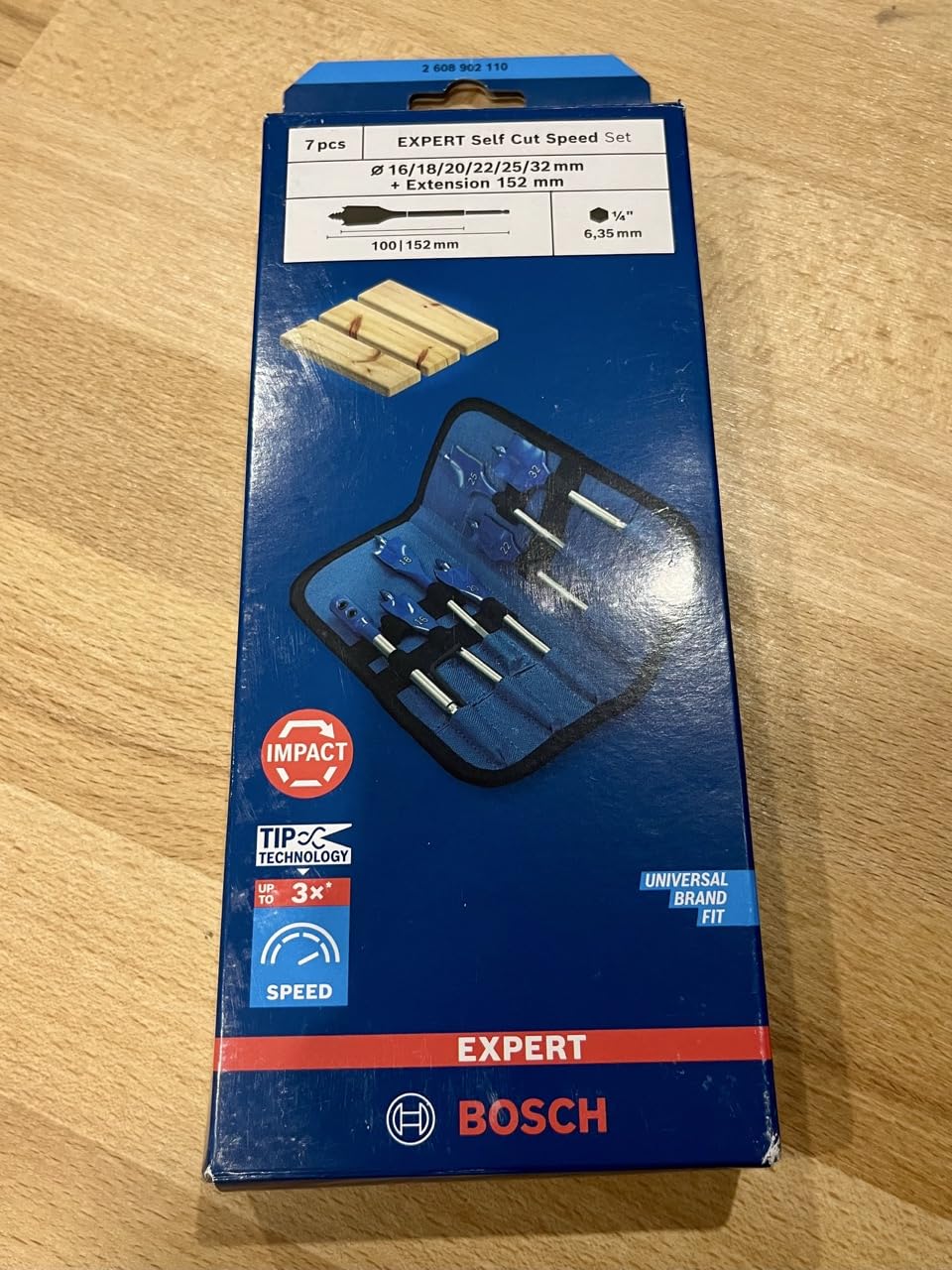 Bosch Expert Self Cut coffret 7 mèches plates bois