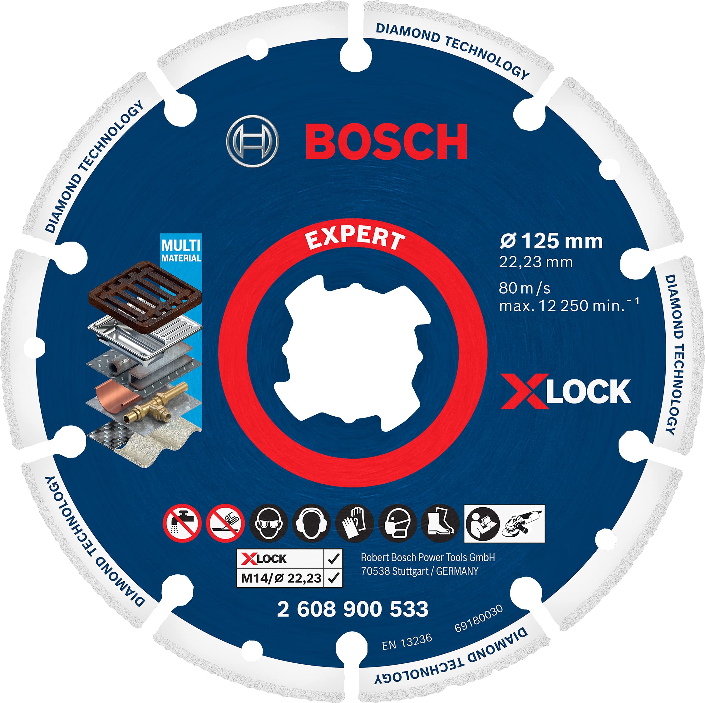 Bosch EXPERT Disque diamant métal X-LOCK 125 mm fonte acier