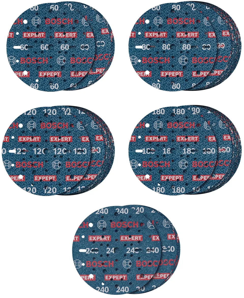 Bosch Expert O780 disque abrasif 150 mm 55 pièces assortiment