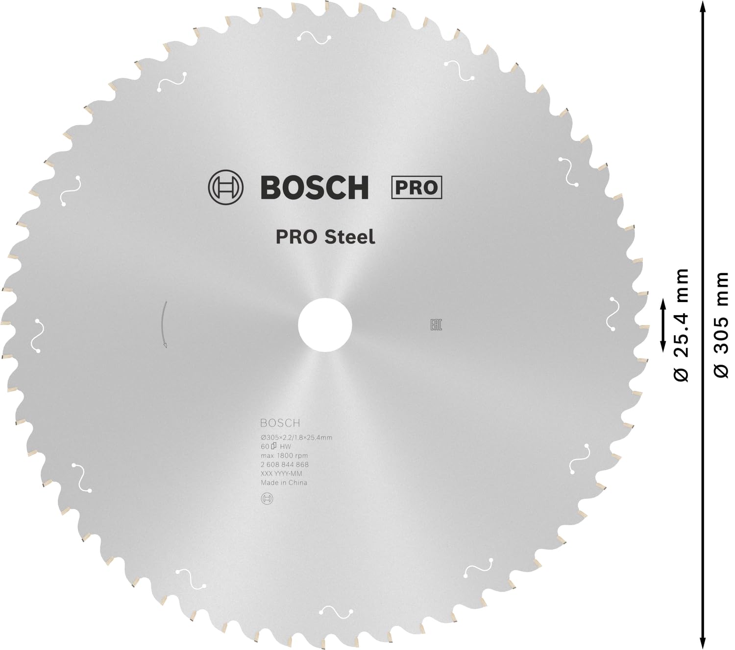 Bosch PRO Steel lame circulaire acier Ø305 mm 60 dents