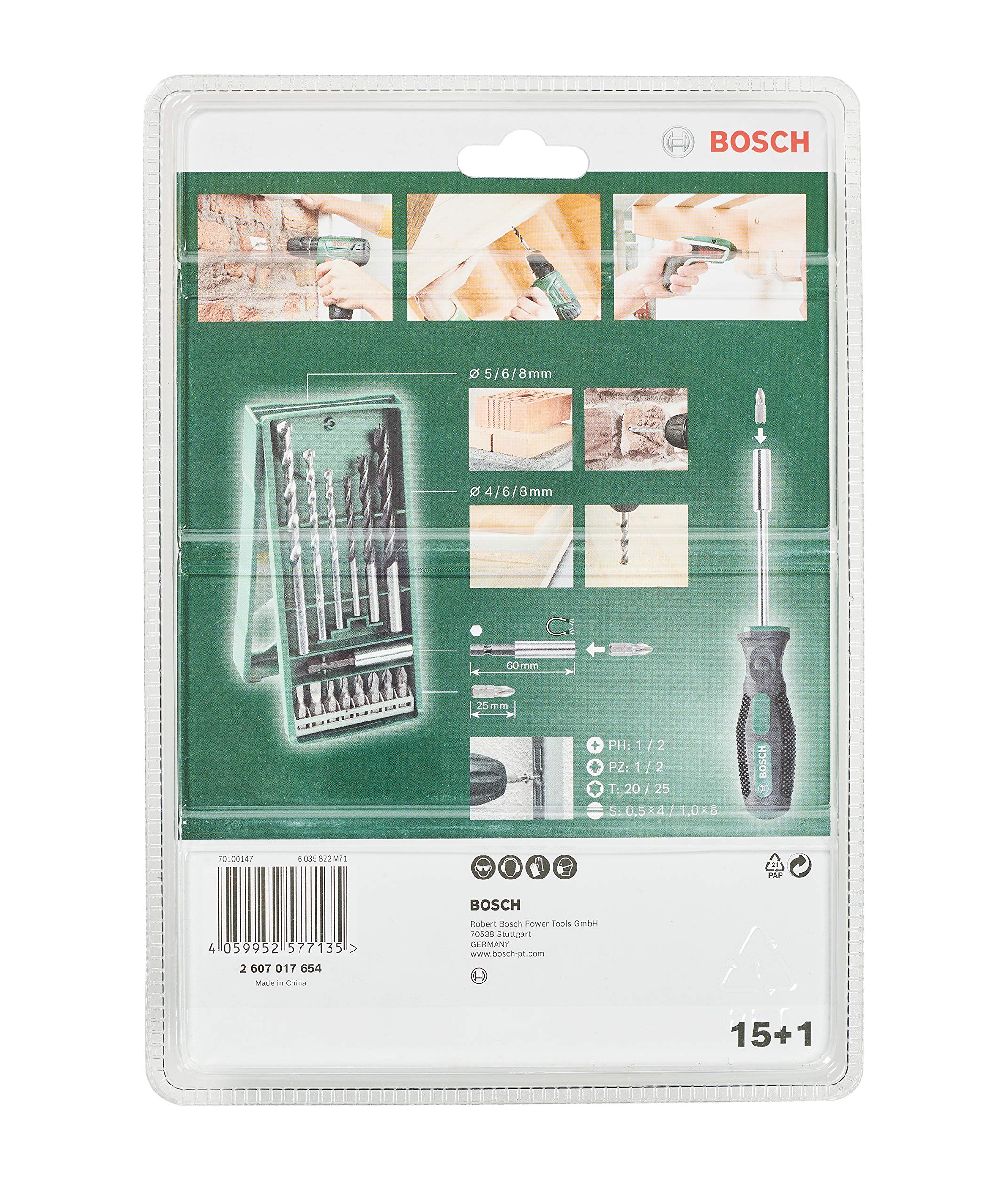Bosch Mini X-Line coffret mixte 15+1 forets bois pierre