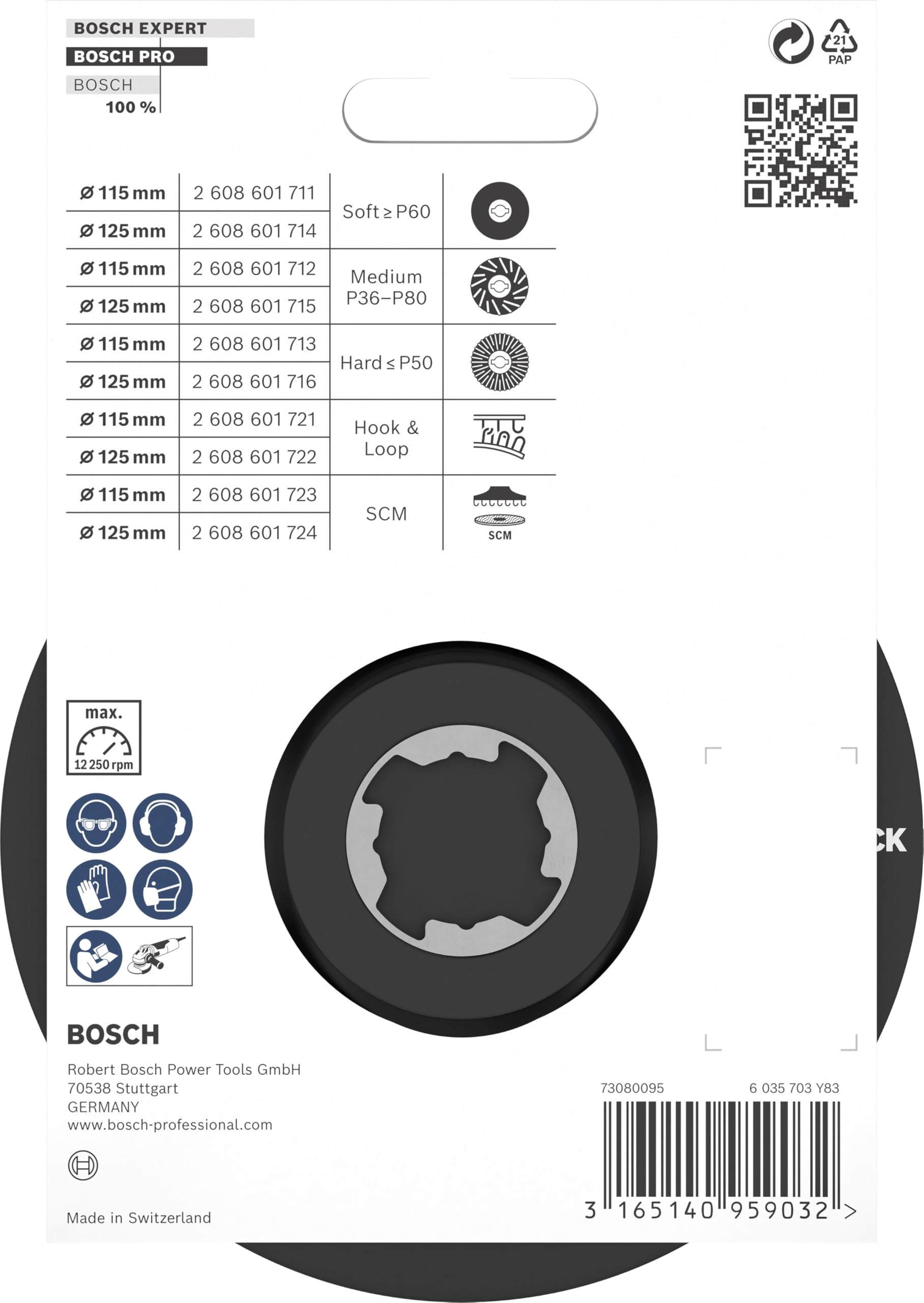 Bosch 2608601724 plateau ponçage X-LOCK Ø 125 mm