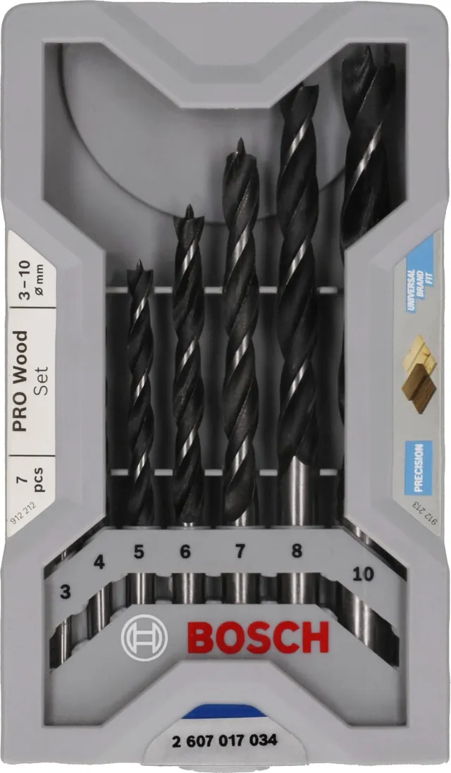 Bosch PRO Wood coffret forets bois 7 pièces 3-10 mm