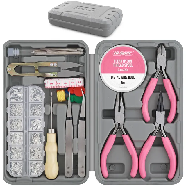 Hi-Spec Kit bijoux 17 outils + 600 accessoires pinces