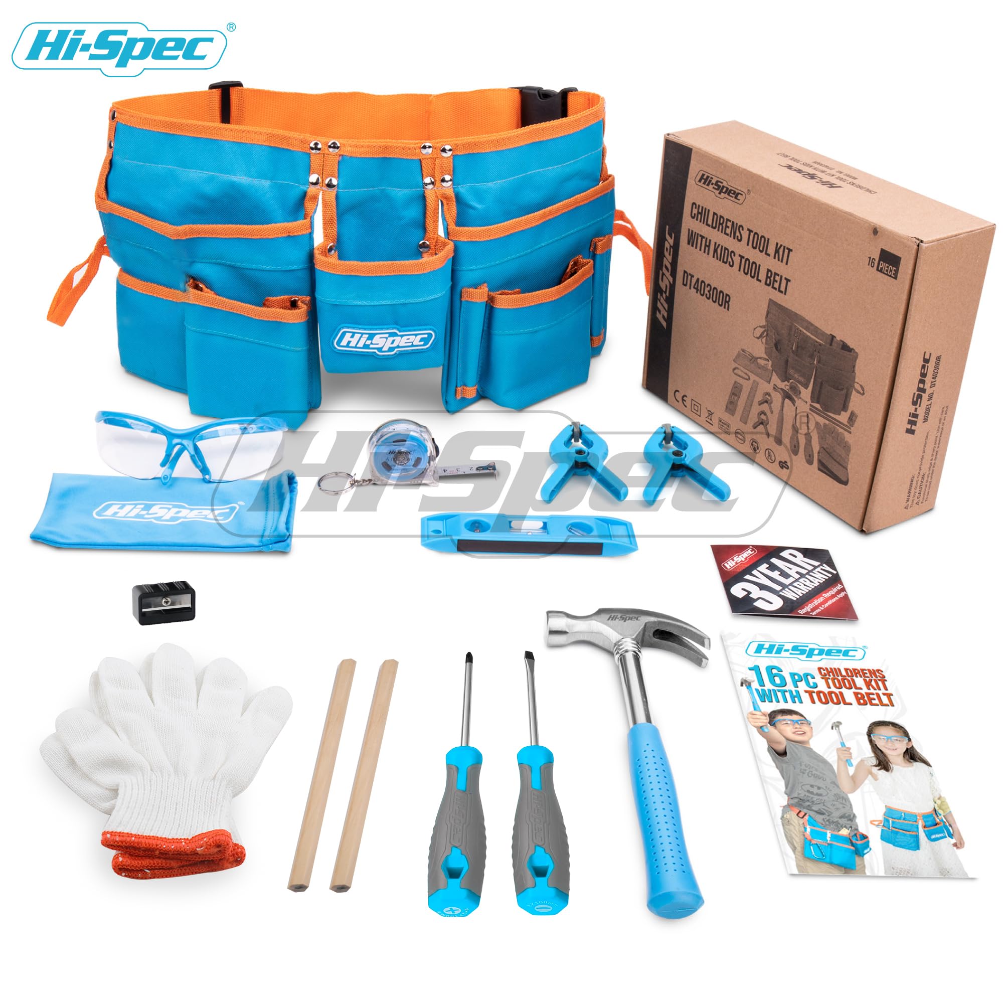 Hi-Spec KIDS Series ceinture outils enfant bleue 16p