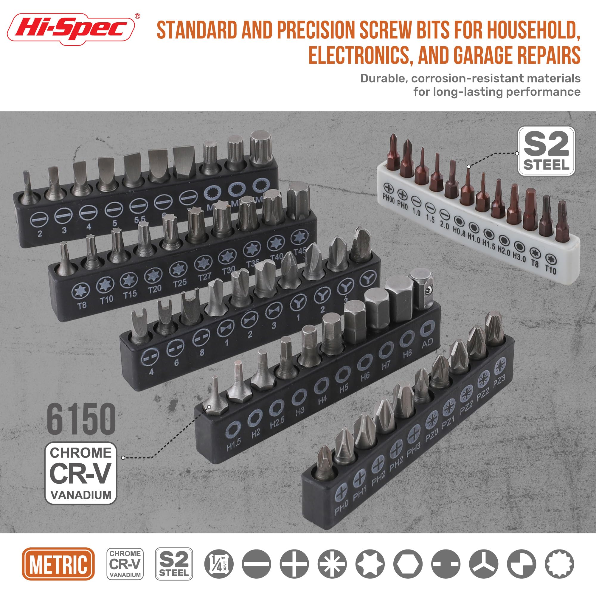 Hi-Spec Screwdriver Bit Sets Coffret Embouts 79 Pièces