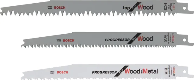Bosch S3456XF/S2345X/S1131L lot 3 lames sabre bois métal