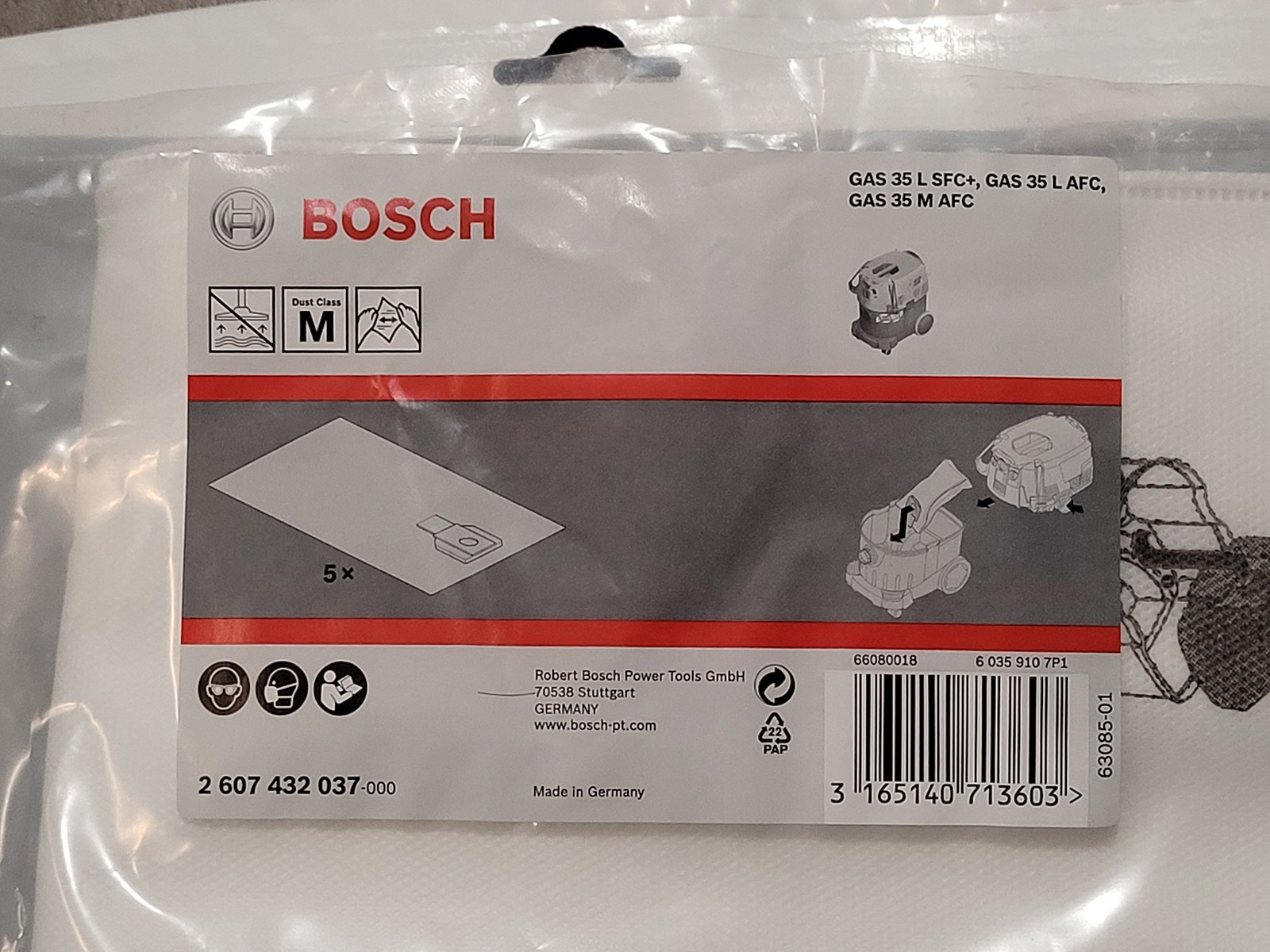 Bosch sac-filtre non-tissé GAS 35 lot 5